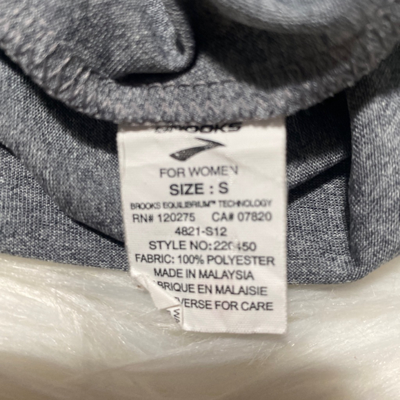 Brooks Gray Run Aloha Short Sleeve Tee womens S - Picture 7 of 7